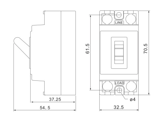 kích thước lắp đặt aptomat mccb